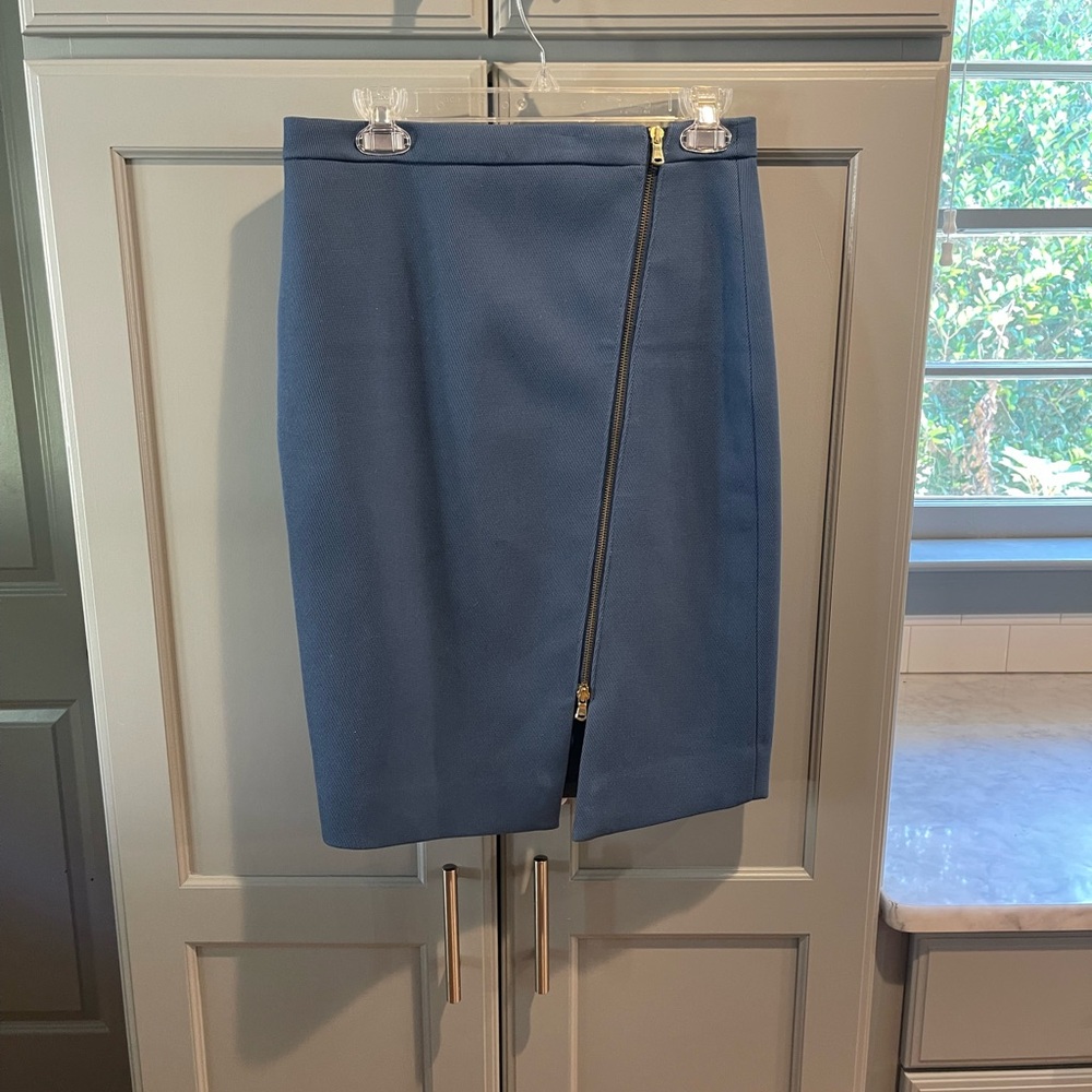 J. Crew Zip Pencil Skirt Cadet Blue Size 4 Style B9213